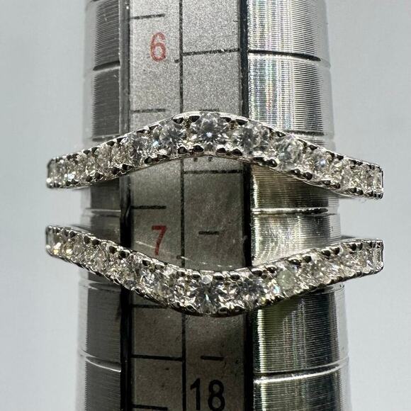 Moissanite Diamond Enhancer Ring Guard Wedding Band Anniversary 925- 18k Size 7 - Picture 1 of 12